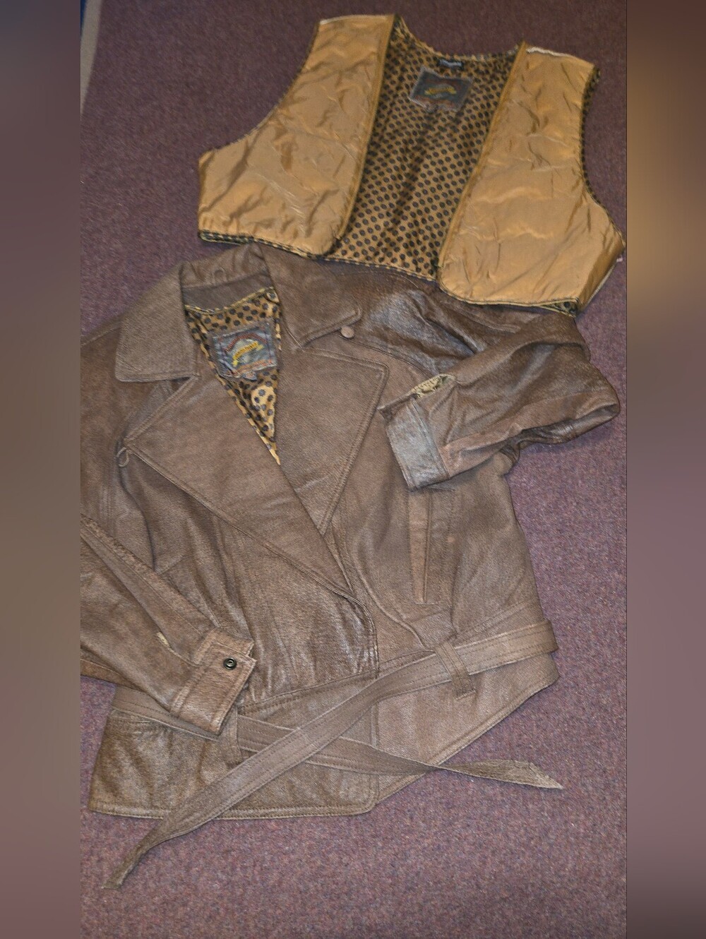 Vintage Adventure Bound Leather Bomber Jacket In Large With Thinsulate Liner